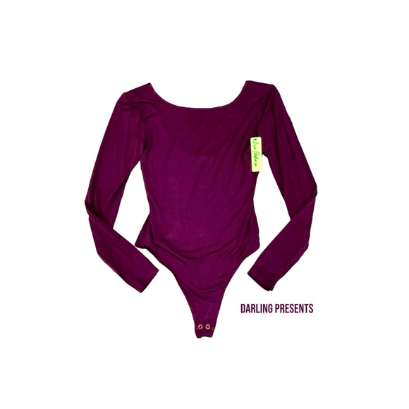 SAM EDELMAN BOATNECK BODYSUIT PRUNE SIZE M - Picture 2 of 7